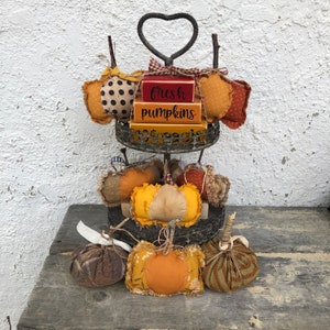 Fall Tiered tray piece, centerpiece, fall décor, Thanksgiving Tiered Tray Decor, Rustic pumpkins, Farmhouse pumpkin Tier Tray Decor Autumn