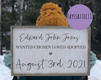 Adoption Gifts | Family ever after adoption gift | Gotcha Day sign gift| Personalized Family Gift for Adoption Day story| Adopting Baby Gift