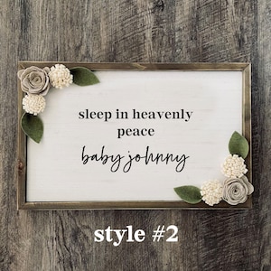 Sleep in Heavenly Peace Miscarriage Memorial sign, Personalized Infant Loss Remembrance Gift for Stillborn Baby, Angel Baby Infant Loss Gift