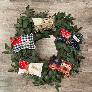 Patriotic Door Wreath, Americana Welcome Door, Red White Blue Wreath, 4th of July Wreath Independence Day Decor Patriotic Wreath Flag Wreath