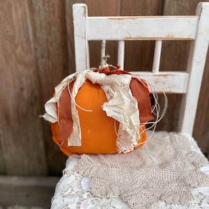Fabric Pumpkin Fall Decor: Harvest Colors, Farmhouse Tiered Tray Filler