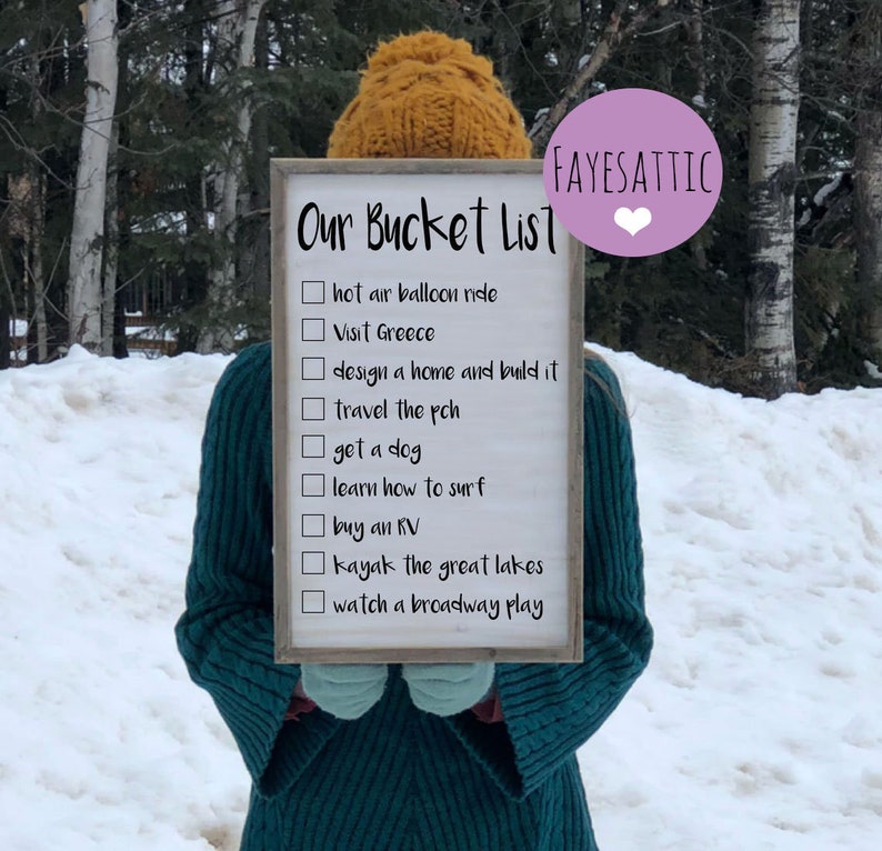 Wedding Bucket List Sign Custom Framed Song Lyrics Framed Etsy