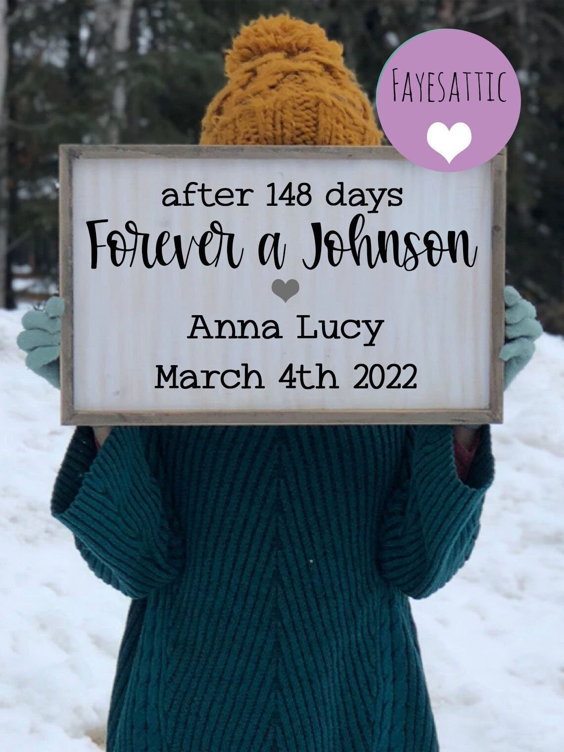 Adoption Gifts | Family ever after adoption gift | Gotcha Day sign gift| Personalized Family Gift for Adoption Day | Adopting Baby Gift