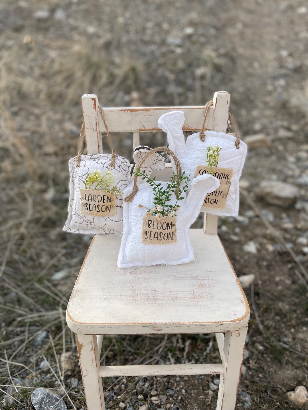 Spring Cans Set Mini Watering Can, Garden Decor, Spring Decor, Shelf Sitters, Spring ...