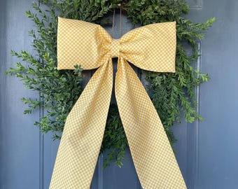Yellow Cotton Topiary Bow: Spring Wreath, Lantern, Door Hanger Decor