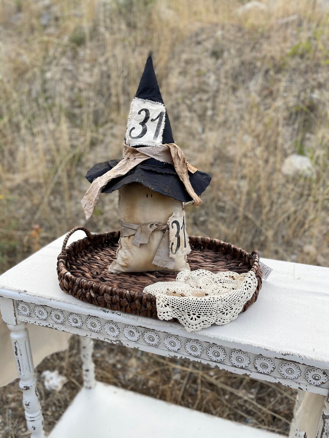 Witch Hat Decor, Rustic Witch Hat, Farmhouse Witch Hat, Primitive Witch ...