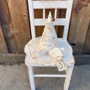 Primitive Halloween Decoration, Primitive witch hat, rustic witch hat, Primitive witch hat fall Halloween folk art farmhouse spooky decor