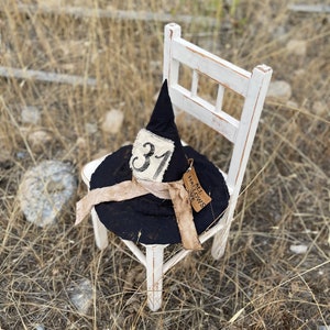 Primitive old Witch Hats, Halloween Witch Hat, Primitive Halloween Decor, Black Witch Hat, Witchy decor, Primitive Witch, Autumn Decor