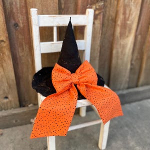 Primitive Witch Hat, Halloween Witch Hat, Primitive Halloween Decor, Black Witch Hat, Halloween folk art farmhouse spooky decor, cute witch