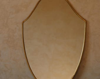 Espejo de latón con forma orgánica, espejo de pared hecho a mano - Estilo italiano