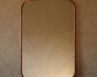 Rectangular Copper Mirror – Handmade Moroccan Art