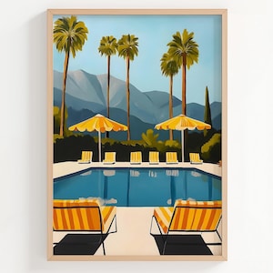 Golden Poolside – Palm Springs Luxury Wall Art Print