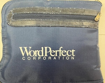 Vintage WordPerfect Laptopväska 90-tals Tech Promo Hopfällbar Tote Marinblå