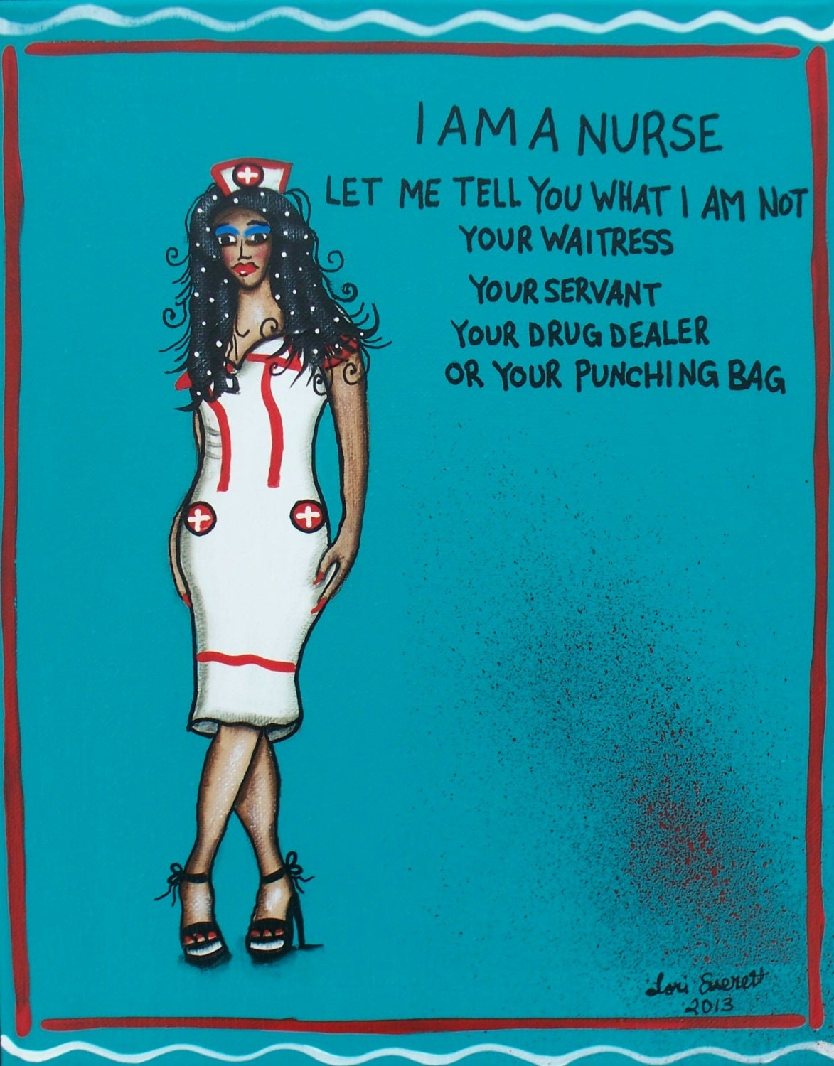 Needlepoint Canvas 14 or 18 count I Am A Nurse By Lori Etsy