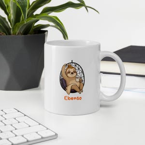 Faultier Tasse • Minimalistische Keramiktasse • „Ebenso“ • Ruhiger Humor • Freundliches Design