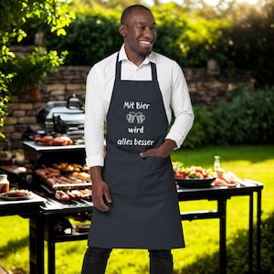 Funny German BBQ Apron - Beer Makes It Better, Father's Day Gift