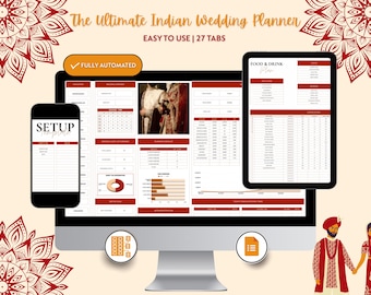Indian Wedding Planner | Google Sheets, Sikh, Hindu, Muslim Wedding (Instant Download)