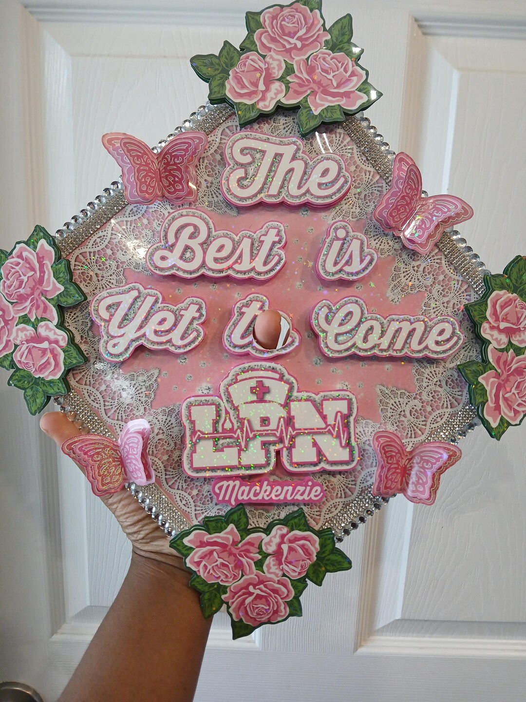 3D LPN Nurse Glitz Theme Graduation Cap Topper High-school College ...