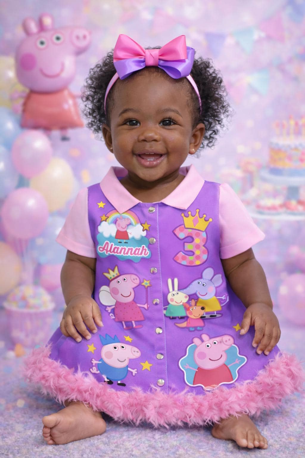 peppa pig dress for birthday Peppa Pig Fit and Flare Dress – Yankee Toybox main image 0