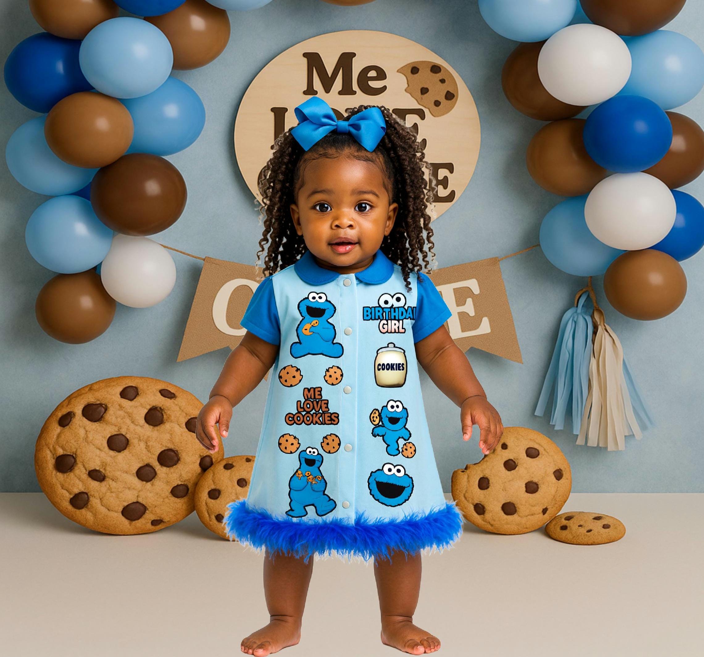 cookie monster blue dress Cookie Monster tutu set-Cookie Monster cake smash Set – Pink Toes & Hair  Bows main image 0