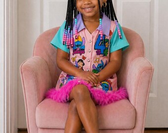 Cartoon Girls theme birthday party outfit set