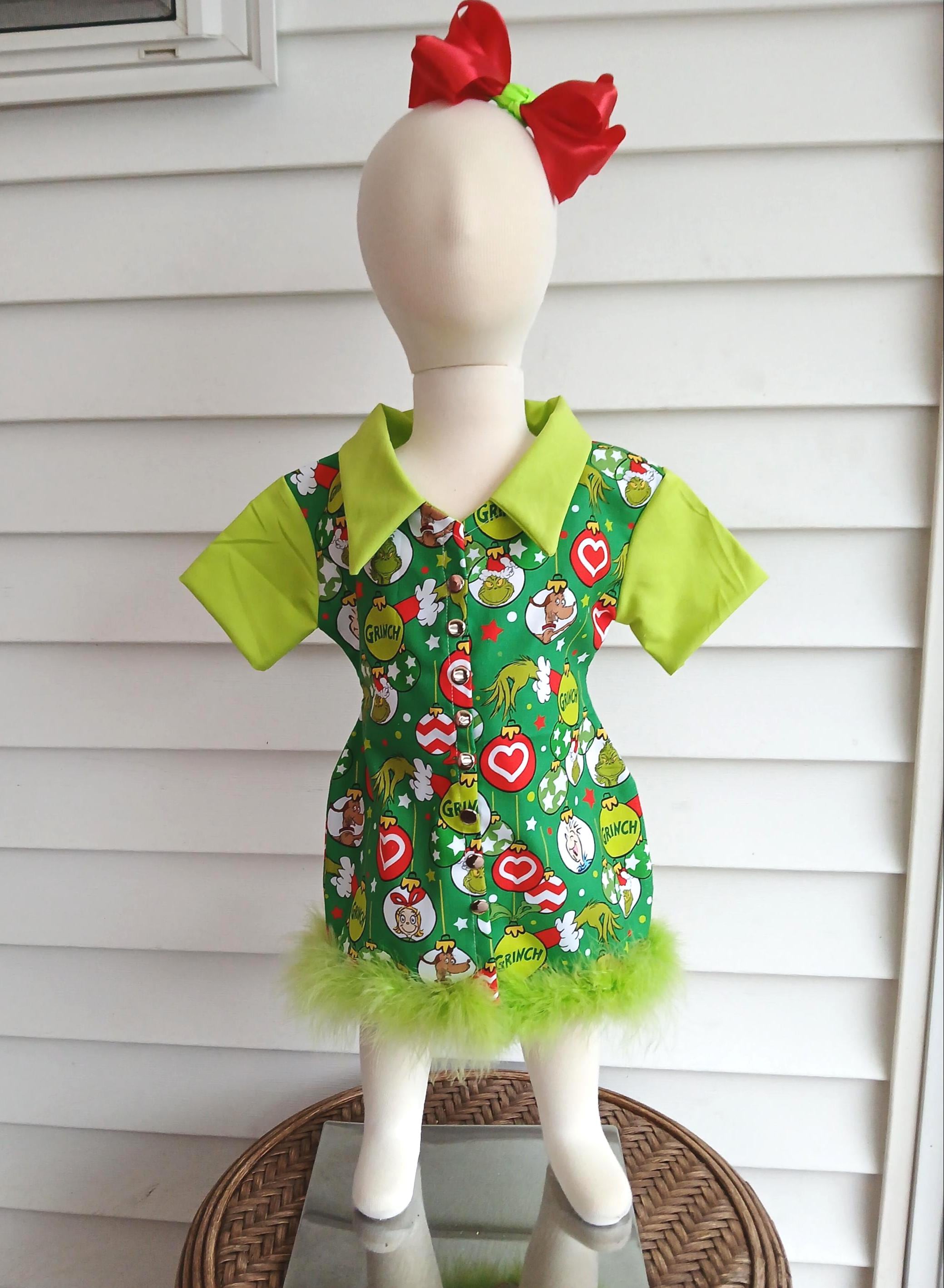 Girls Lime Green Dress the Grinch - Etsy