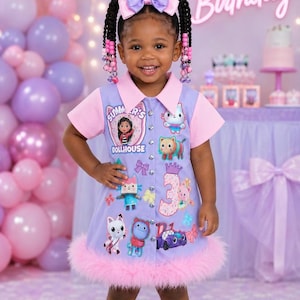 open lace back dress Gabby's Dollhouse Toddler Girls Dreamworks Cakey Cat Gabby Kitty Fairy Tulle Dress