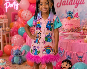 Cartoon Girls theme birthday party outfit set