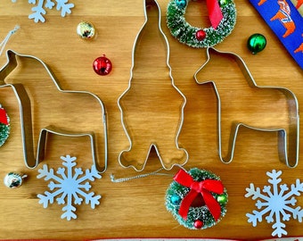 Swedish Dala Horse or Gnome Cookie Cutter-Dala Horse Cookie Cutter-Christmas Gnome Cookies-Sweden-Denmark-Scandinavian Christmas Ornament