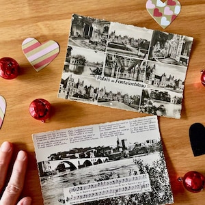 Vintage französische Foto-Postkarten-Post d'Avignon und Renaissance Original-Postkarten-Anfang 1900's Black & White France Photos-Palace