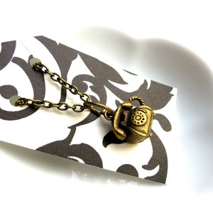 Retro Rotary Phone Charm Necklace or Earrings-Antique Gold OR Silver-Retro 1950&#39;s Necklace-Appliance Charms-Telephone Jewelry-Gifts for BFF