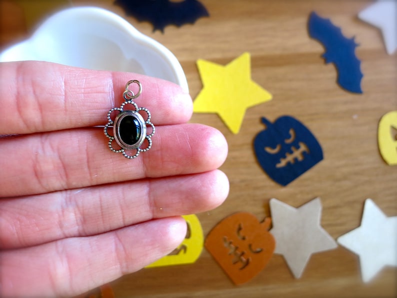Vintage Sterling Silver Witch Charm-Vintage Halloween Charm-w Custom Sterling Silver Necklace-18 Inch .925 Chain-Halloween Witch Jewelry