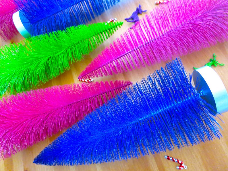 Large Pink Bottle Brush Tree W/ Bulbs9 Inch Pink Christmas Etsy