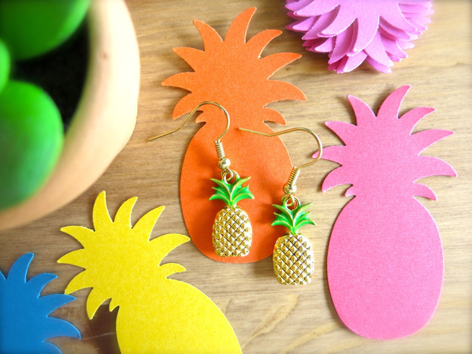 Gold Pineapple Push Pinslot of 9 Pineapple Push Pinsmetal Etsy