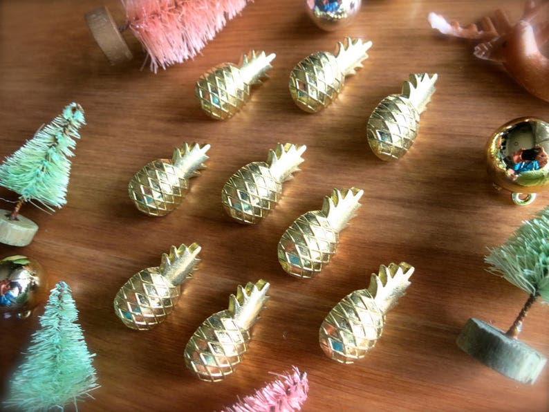 Gold Pineapple Push Pinslot of 9 Pineapple Push Pinsmetal Etsy