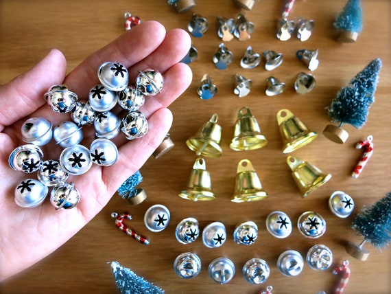 Mini Silver Jingle Bells-20 Small Metal Snowflake Bells-shiny & Brushed  Silver Jingle Bells-sleigh Bells Lot-christmas, Holiday Ornaments 