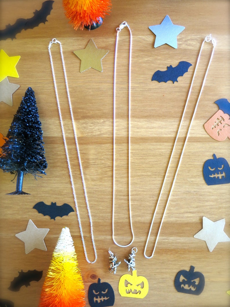 Vintage Sterling Silver Witch Charm-Vintage Halloween Charm-w Custom Sterling Silver Necklace-18 Inch .925 Chain-Halloween Witch Jewelry