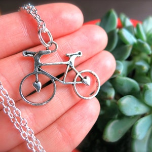 Sweetheart Bicycle Silver Charm Bangle or Necklace-Summer Bike Necklace-Hearts, Racing, Hipster Bicycle-Silver Bicycle Charm-Outdoor Charms