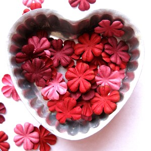 Enfeites de flores de cerejeira - Confete de flores rosa - Flores vermelhas e rosas - Dia dos Namorados - Confete de noiva - Furadores de flores - Artesanato em papel faça você mesmo - Cartões faça você mesmo