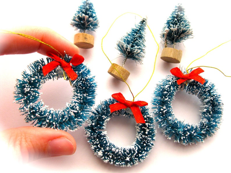 Tiny Bottle Brush Christmas Treeslot of Ten 1.5 Inchgreen & Etsy