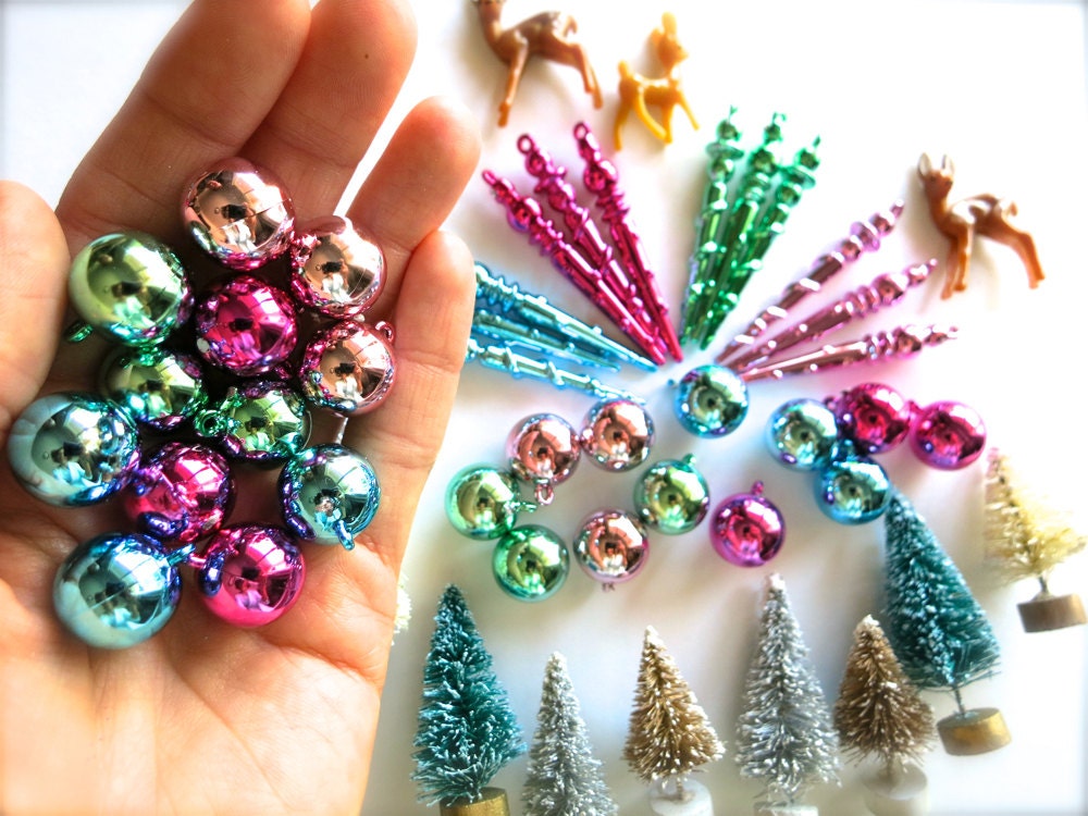 vintage mini ornaments ❀ ピンクの巻き貝 繋げ オーナメント