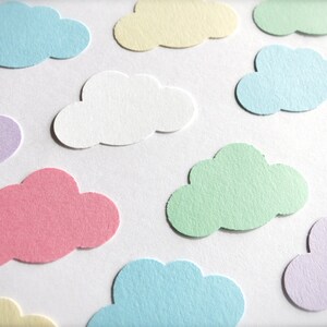 Cute Clouds Confetti-Lot of 55 Mini Punches-Your Color CHOICE-Baby Shower Decor-Cumulous Cloud-Galaxy-Heaven-Weather Gift Wrap-Gender Reveal