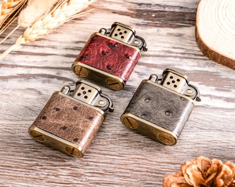 Handmade Leather Lighter for Men, Custom Zippo Style Lighter, Birthday Gift for Him, Groomsmen Gifts, Gift for Boyfriend