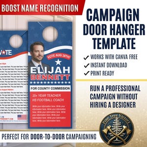 Canva Political Campaign Door Hanger Template | (Digital Download)
