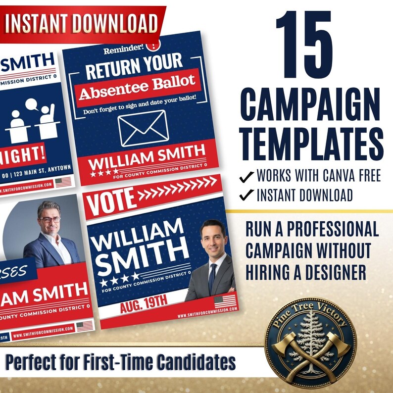 Political Campaign Social Media Templates (15) | Canva Editable ...