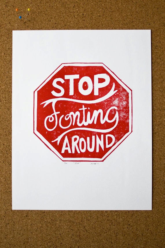 items similar to print graphic design red stop sign typography linocut
