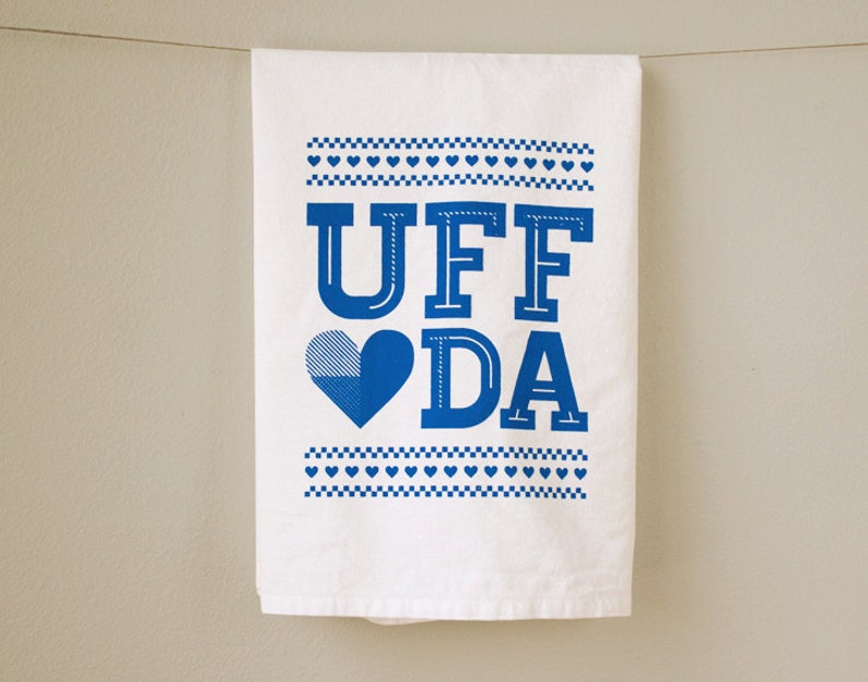 MIDWEST UFF DA Kitchen Dish Towel Screenprinted Flour Sac Tea Towel Minnesota image 2