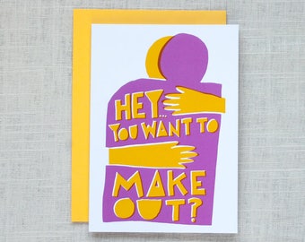 ANNIVERSARY CARD – Hey You Want To Make Out Card – BIRTHDAY Marture Sexy Bedroom Love Greeting Card