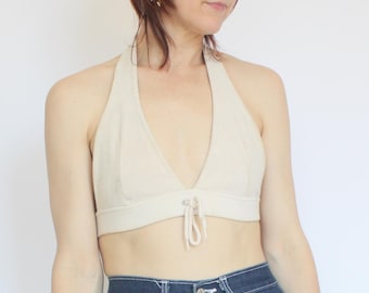 90s Terry Cloth Halter Top VTG VNTG