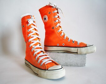 bright orange converse high tops
